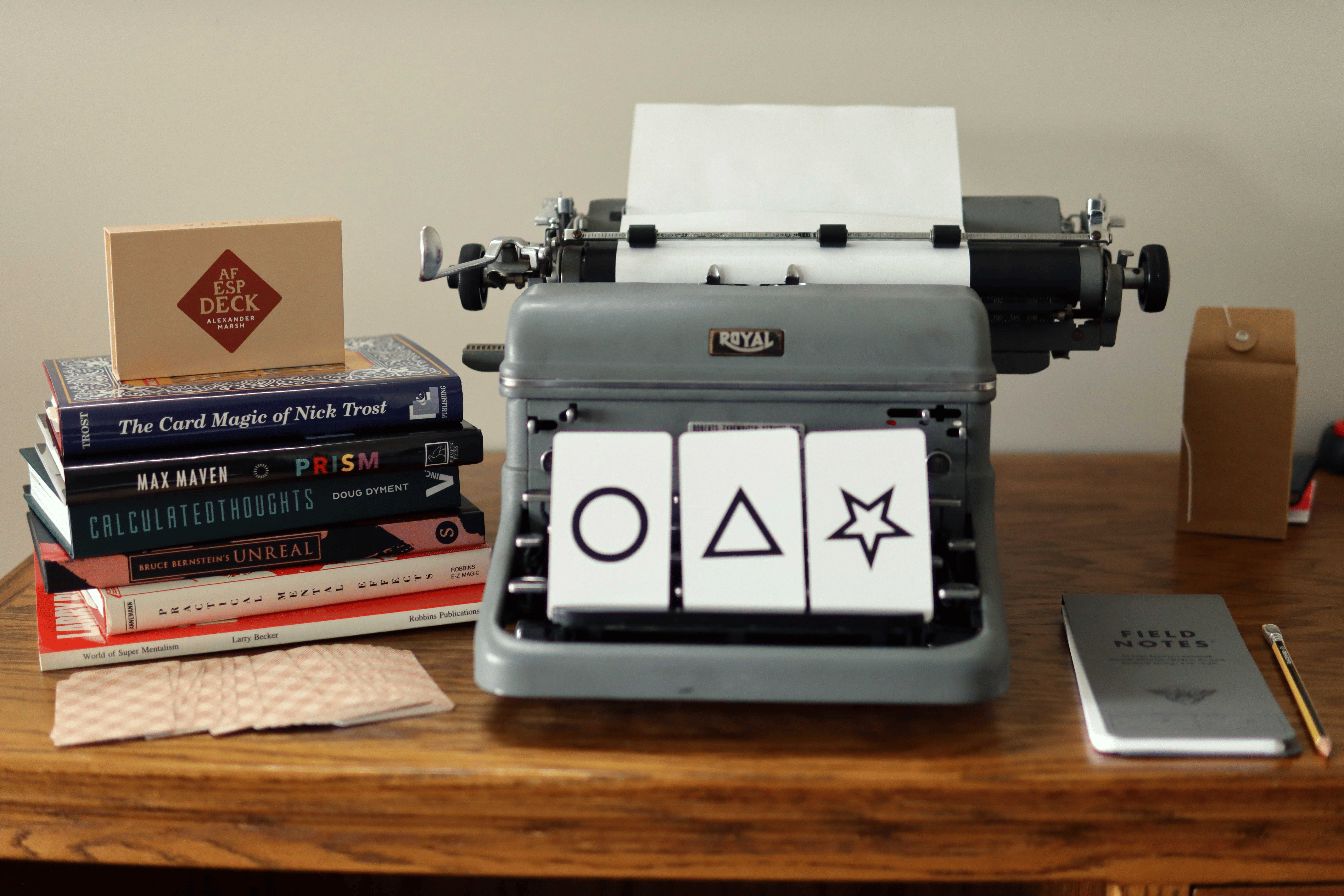 ESP Cards on Typewriter