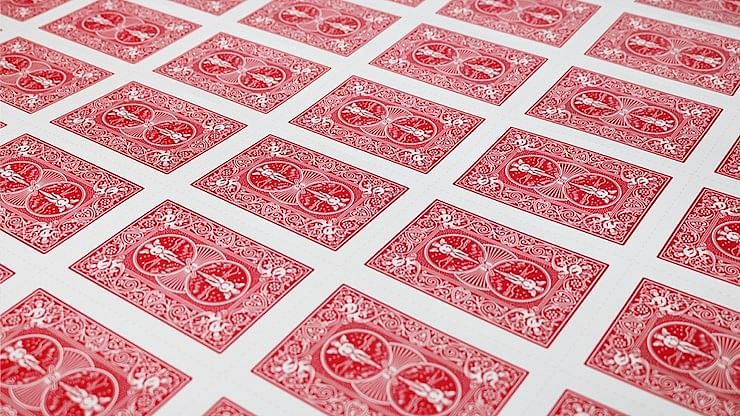 Uncut sheet of bicycle playing cards