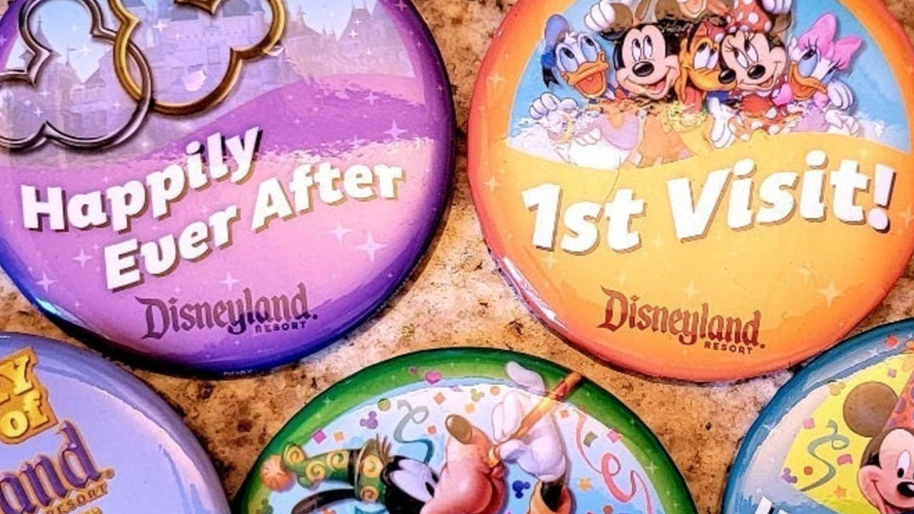 Disneyland celebration buttons