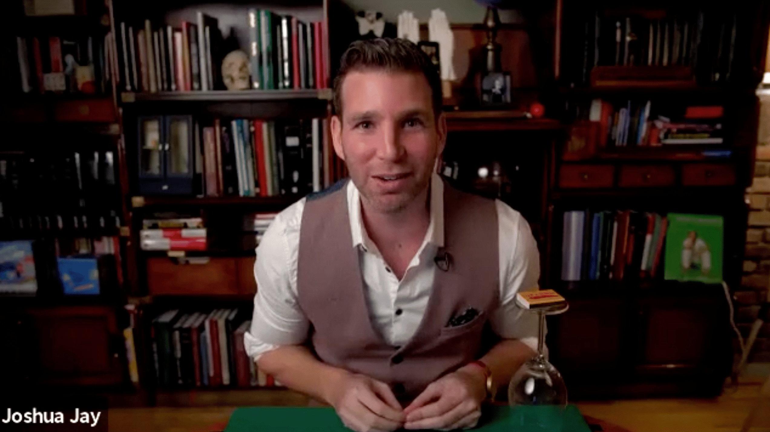 Magician Joshua Jay performs his virtual magic show how magicians think