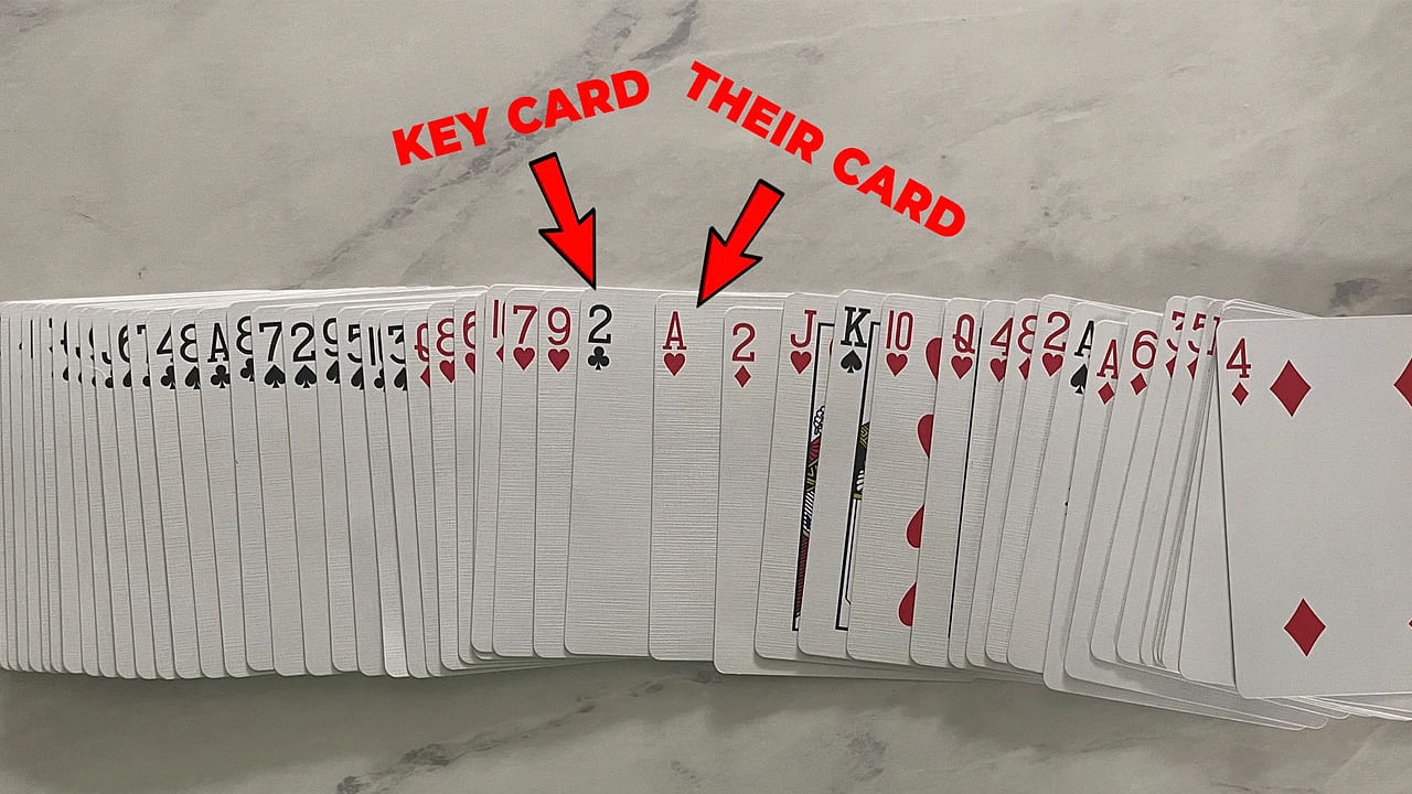 key card principle used in easy card magic trick for beginners