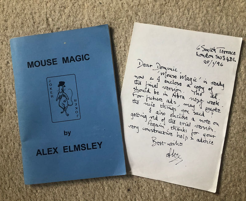 Mouse Magic and letter from Alex Elmsley