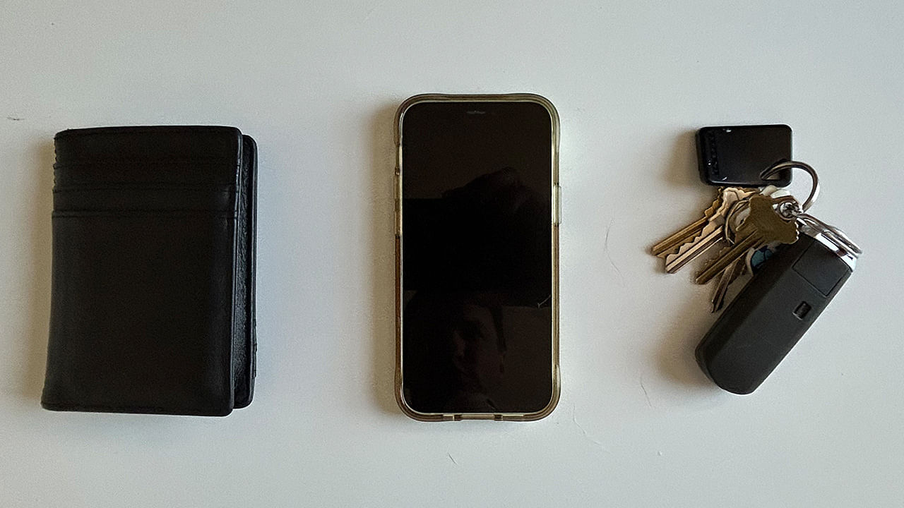 Phone keys and wallet