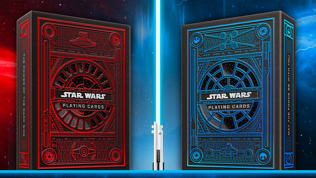 star wars playing cards red and blue light side and dark side