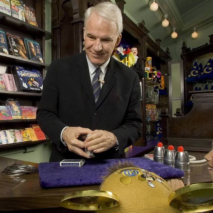 steve martin magic at main street magic shop in disneyland