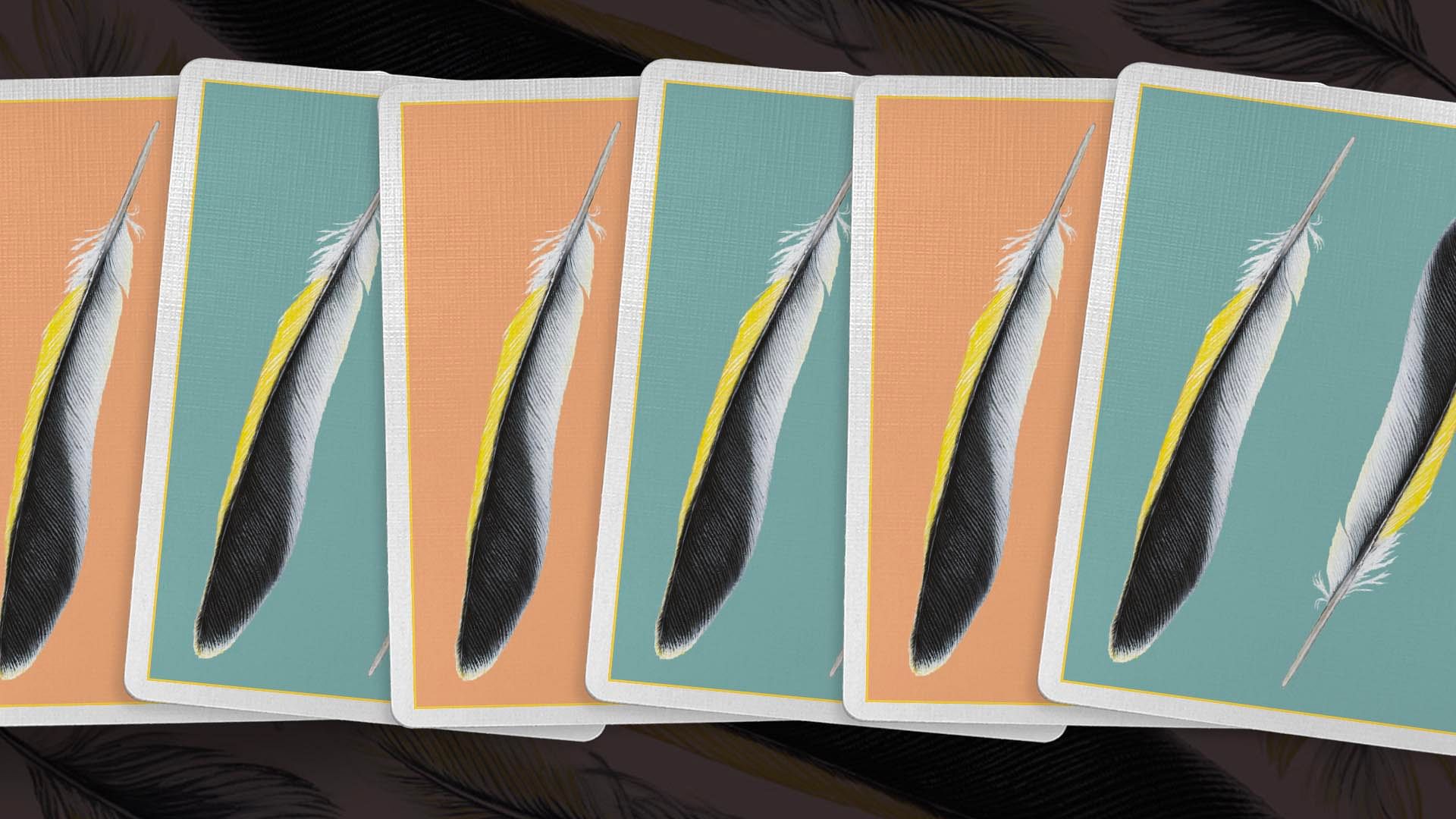 Limited Edition Feather Deck in Gold and Teal