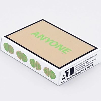 Beige/Green Cap Logo ANYONE Playing Cards