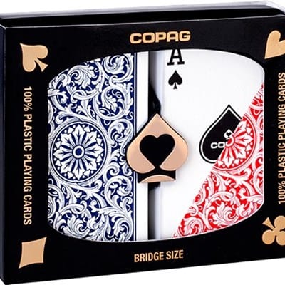 Copag Plastic Playing Cards Double-Deck Set (Bridge Size - Red/Blue) Playing Cards