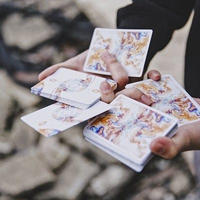 Fluid Art Orange Playing Cards Playing Cards