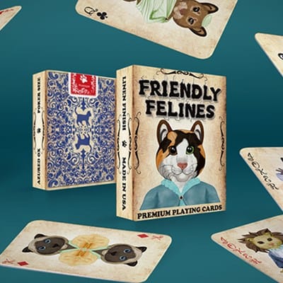 Friendly Feline Playing Cards Playing Cards