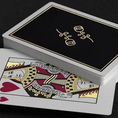 Gold Foil Black Roses Casino Deck of Cards