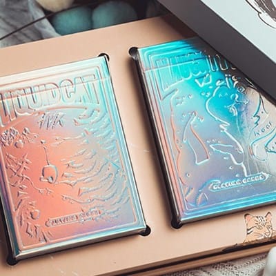 Holographic Naughty Dog and Liquid Cat Set Playing Cards Playing Cards