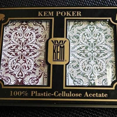 KEM Bridge Plastic Playing Cards - Jumbo Index (2 Deck Set) Playing Cards