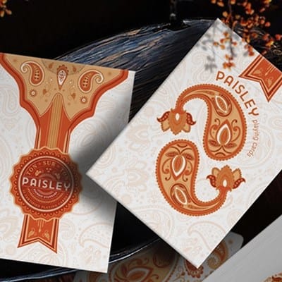 Paisley Ton sur Ton Poudre Orange workers Deck Playing Cards