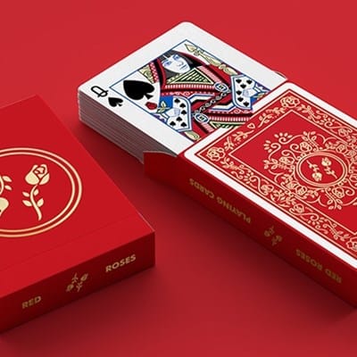 Red Roses Gold Foil Playing Cards Playing Cards