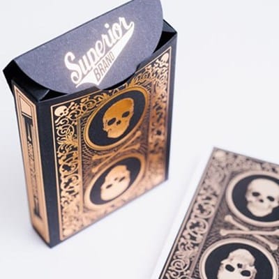Superior Skull & Bones V2 Playing Cards (Black/Gold) Playing Cards