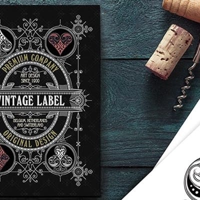 Vintage Label Playing Cards (Gold Gilded Black Edition) Playing Cards