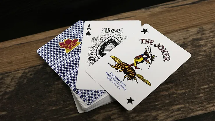 Bee Lotus Casino Grade Playing Cards - Blue - image 4