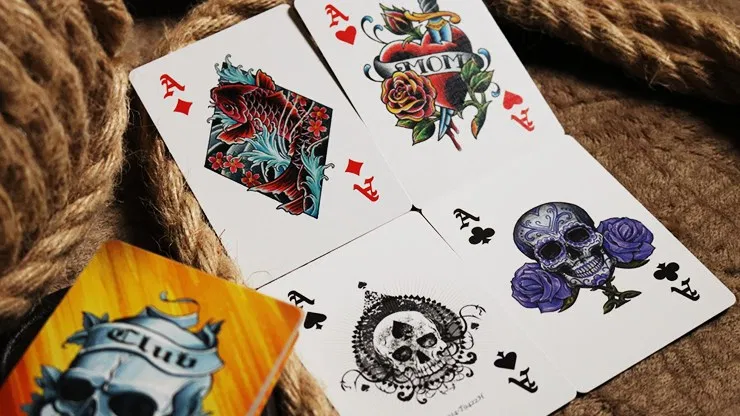 Bicycle Club Tattoo Playing Cards (Orange) - image 5