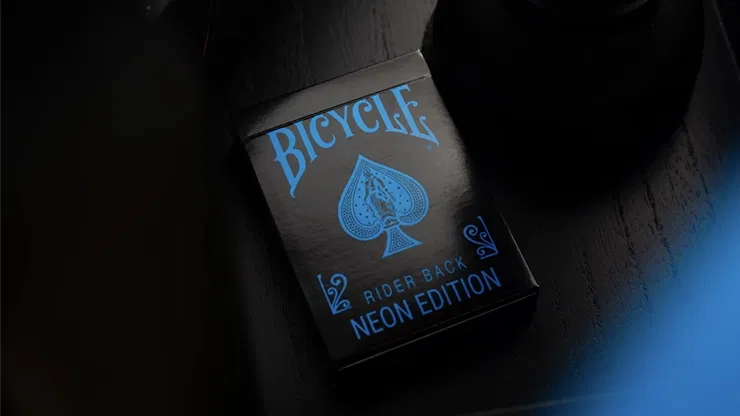 Bicycle Cool Blue Neon Rider Back Playing Cards - image 1