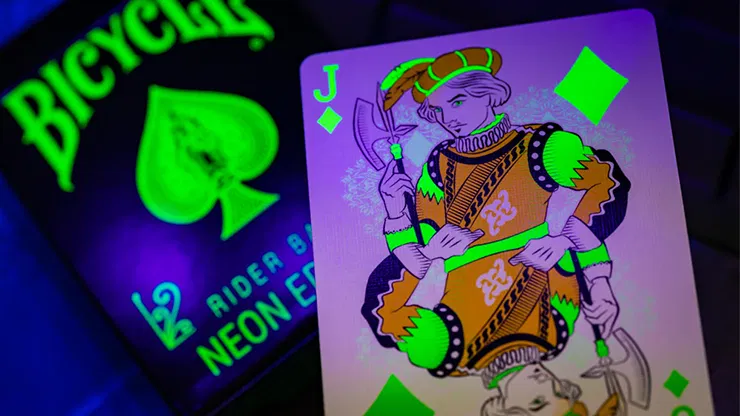 Bicycle Neon Rider Back Green-Glo Deck Playing Cards - image 5