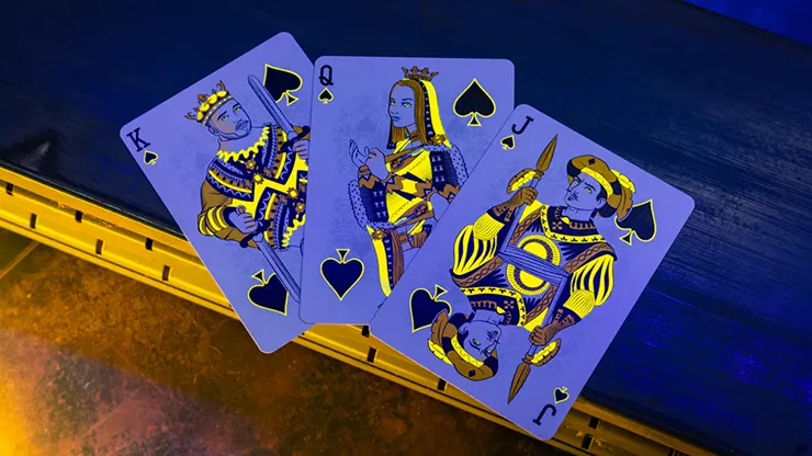 Bicycle Neon Rider Back Yellow-Starburst Deck Playing Cards - image 4