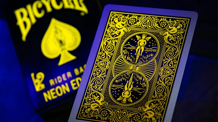 Bicycle Neon Rider Back Yellow-Starburst Deck Playing Cards - image 5
