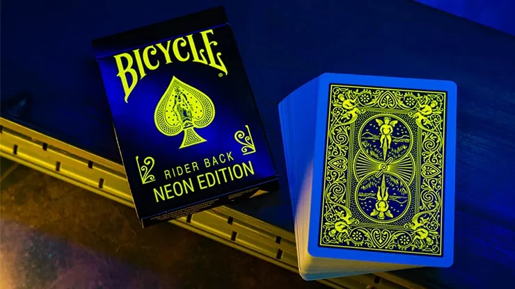Bicycle Neon Rider Back Yellow-Starburst Deck Playing Cards - image 1
