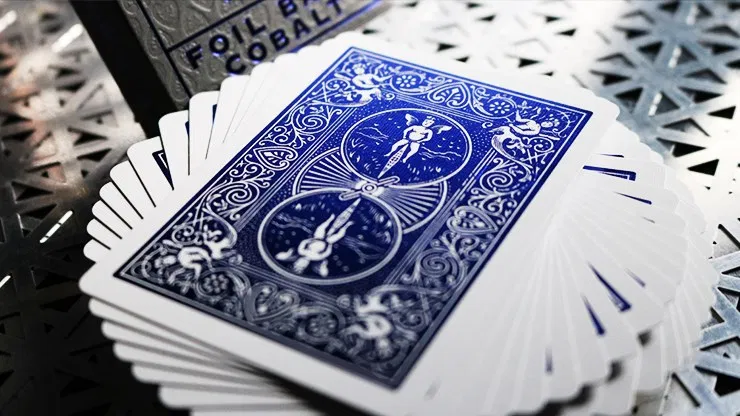 Bicycle Rider Back Playing Cards - Crimson Luxe V2 (Blue) - image 3