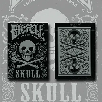 Bicycle Skull Playing Cards (Metallic Silver) - image 1