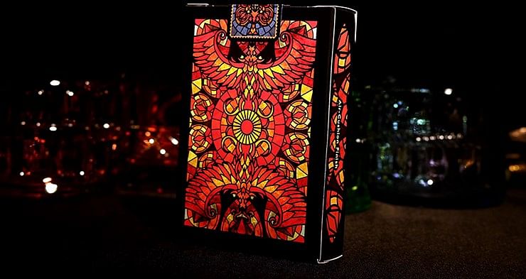 bicycle stained glass phoenix playing cards