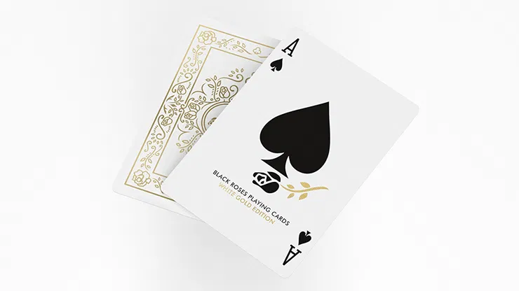 Black Roses White Gold Foil Playing Cards - image 2
