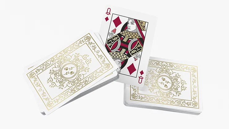Black Roses White Gold Foil Playing Cards - image 5