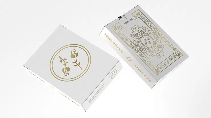 Black Roses White Gold Foil Playing Cards - image 1