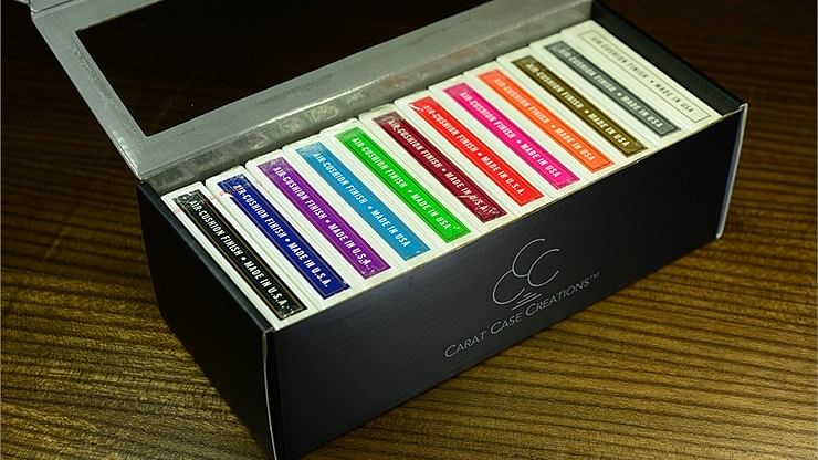 Brick Box by Carat Card Cases for displaying up to 12 decks of cards