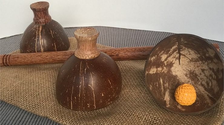 Cheppum Panthum Coconut Shell Cups and Wand set
