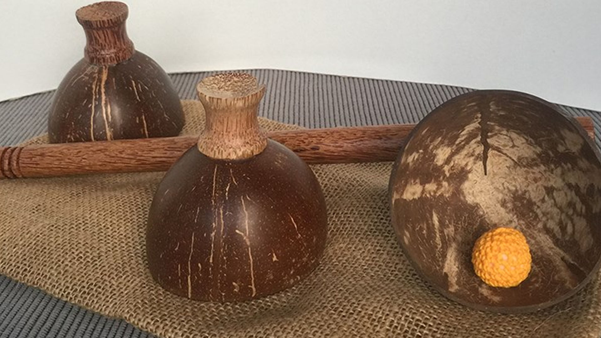 Cheppum Panthum Coconut Shell Cups and Wand set