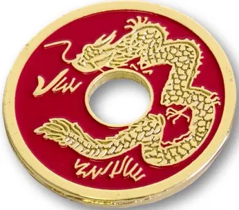 Chinese Coin (Red - Half Dollar Size) - image 1