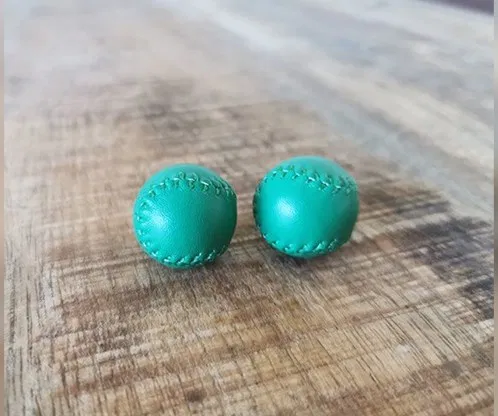 Leather Chop Cup Balls (Green Baseballs)