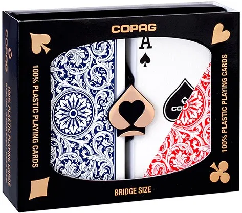 Copag Plastic Playing Cards Double-Deck Set (Bridge Size - Red/Blue)