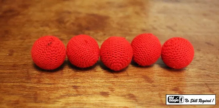 Crochet 5 Ball combo Set Red