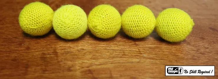 Crochet 5 Ball combo Set Yellow