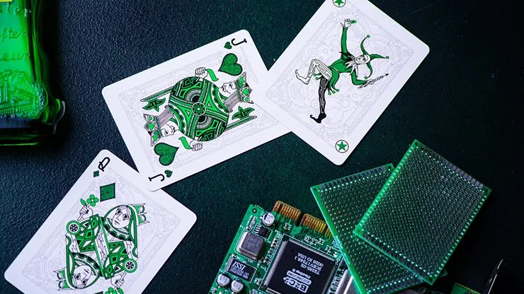 Cyberpunk Green Playing Cards - image 4