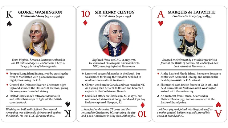 Famous Generals of the American Revolution Playing Cards - image 2