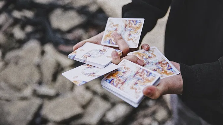 Fluid Art Orange Playing Cards - image 1