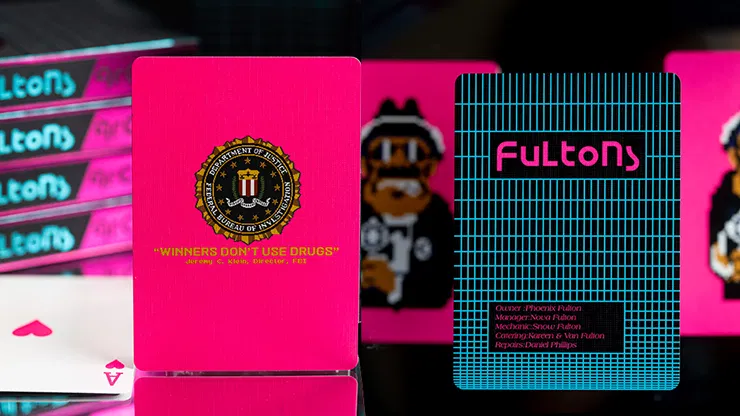 FULTONS Arcade TRON Edition Pink and Blue Foil Playing Cards - image 5