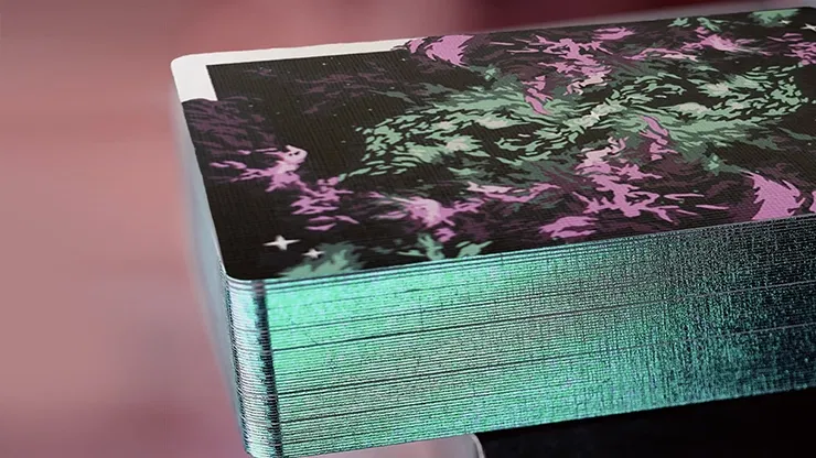 Gilded Nebula Stellar Green Playing Cards - image 1