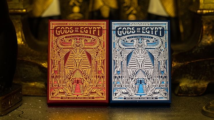 Blue Nile Gods of Egypt Playing Cards Deck Riffle Shuffle Numbered Tuck Poker 