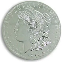 7in Jumbo Coin - Chrome Morgan Dollar