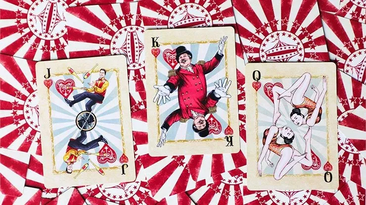 Circus Nostalgic Red Gilded Playing Cards - image 5